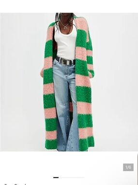 Free People Viral Mantra Cardi Pink and Green